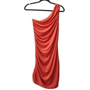 NWOT Women Asymmetric Dress | Ruched Mini Dress Size Small